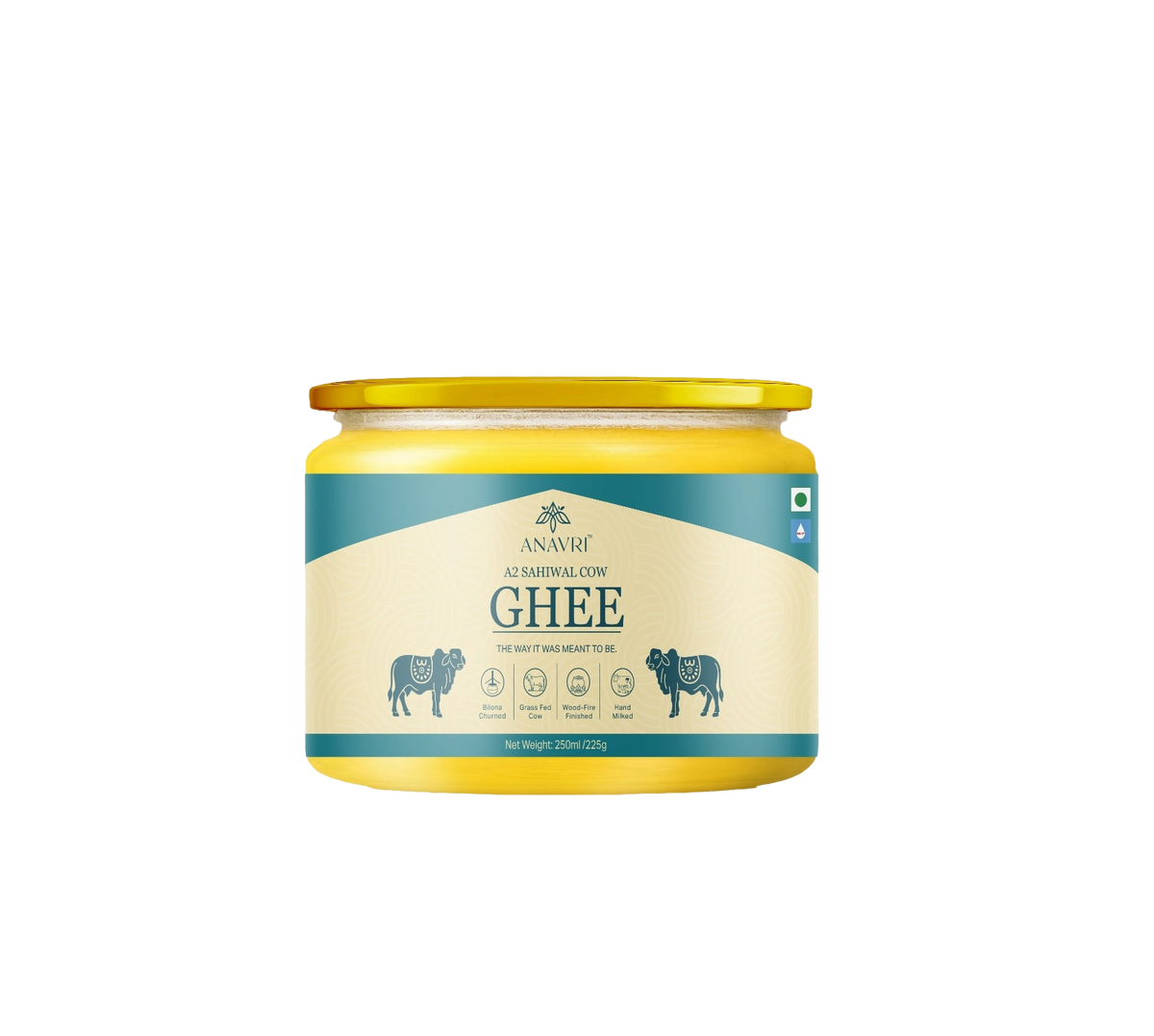 A2 Sahiwal Cow Ghee 250ml - Front