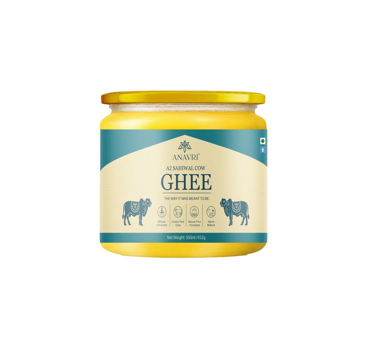 A2 Sahiwal Cow Ghee 500ml - Front