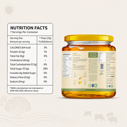 Monofloral Tulsi Honey 150g - Nutrition Facts