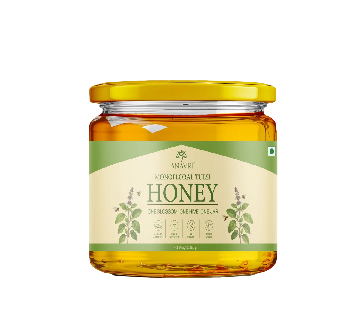Monofloral Tulsi Honey 350g - Front