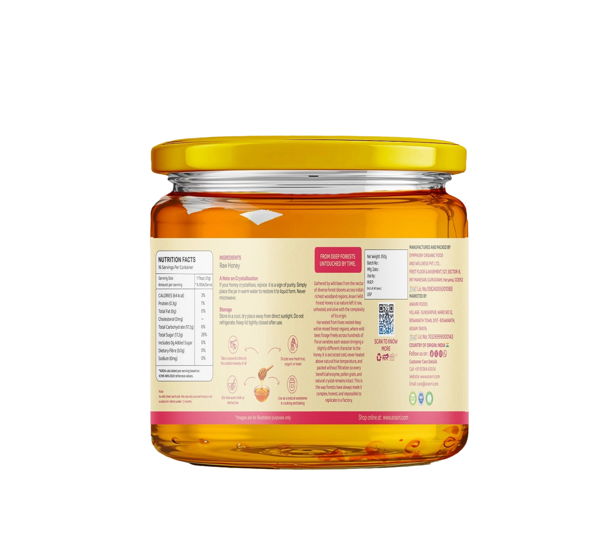 Wild Forest Honey 350g - Back