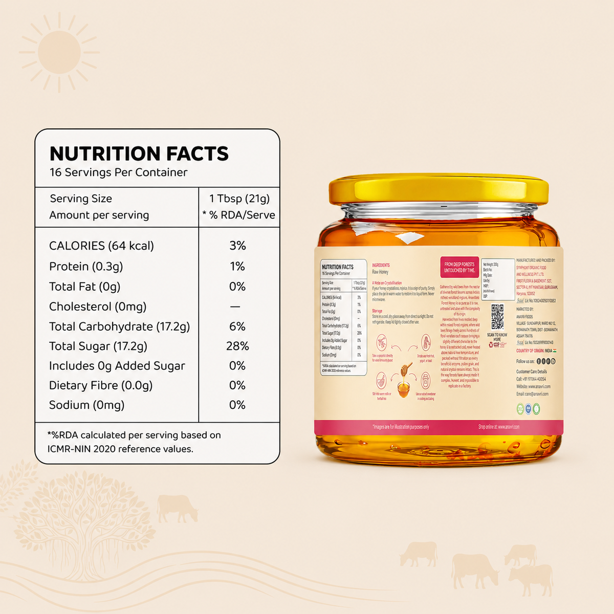 Wild Forest Honey 350g - Nutrition Facts